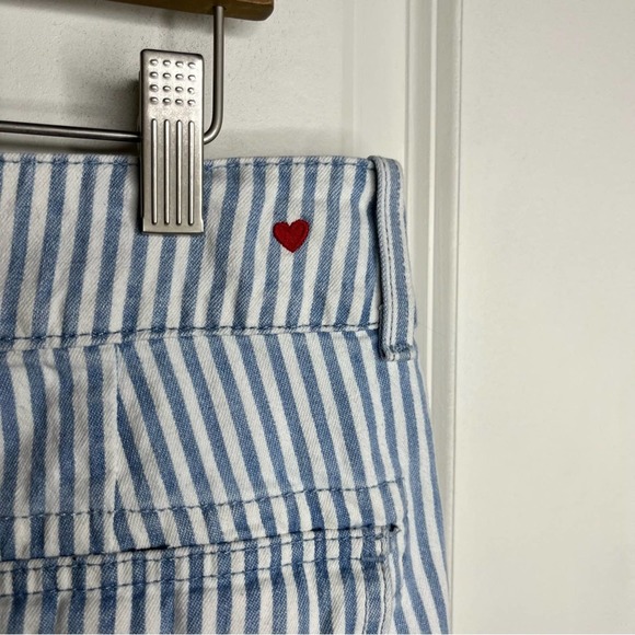 Sundry High Rise Blue & White Striped Crop Denim Jeans Size 30 - Picture 7 of 8